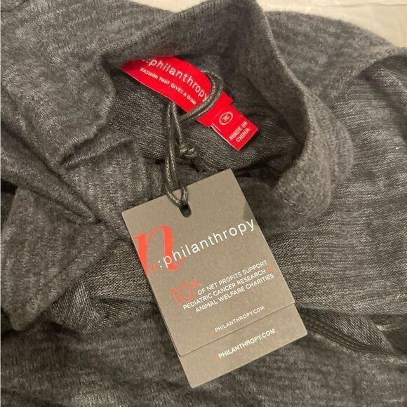 n: Philanthropy Revolve Electra Ruched One Sleeve Mini Dress In Charcoal Size M - Picture 10 of 12
